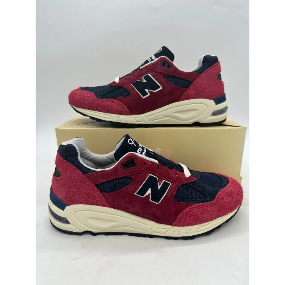 New Balance 990 v2 Men's Size 8 Women's Size 9.5 Red Suede Shoes M990AD2